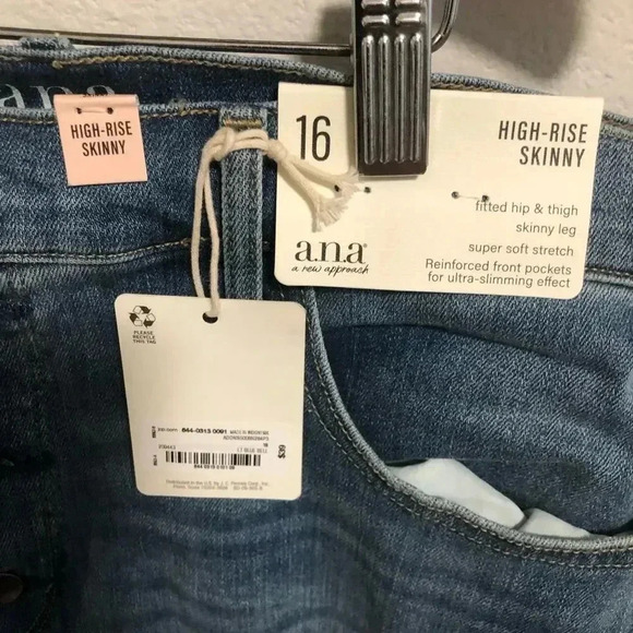 A.N.A. high rise skinny jeans size 16 - Picture 3 of 3